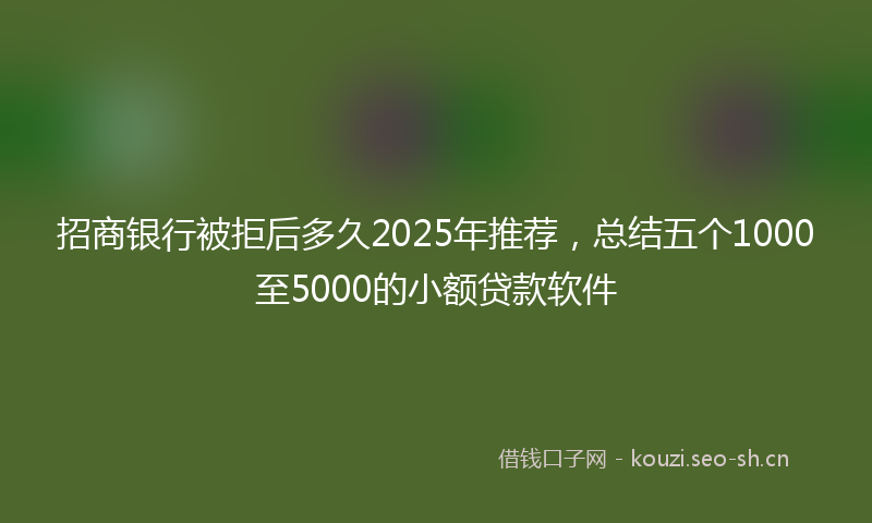 招商银行被拒后多久2025年推荐，总结五个1000至5000的小额贷款软件