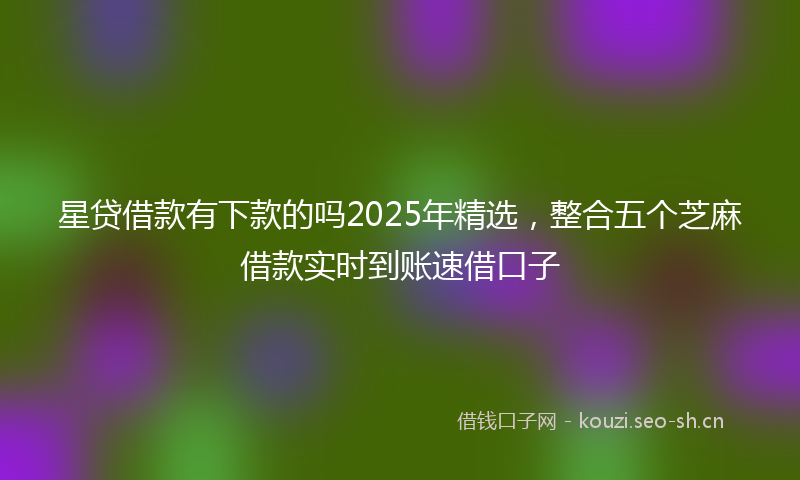 星贷借款有下款的吗2025年精选，整合五个芝麻借款实时到账速借口子