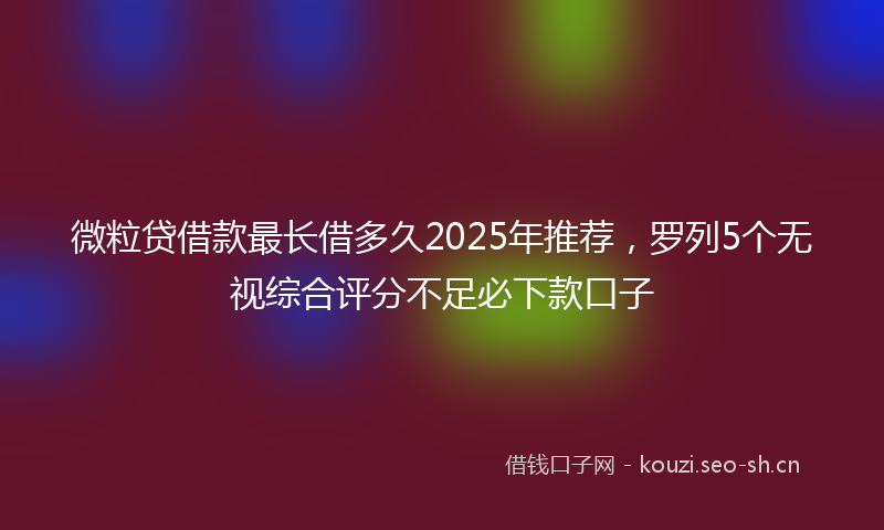 微粒贷借款最长借多久2025年推荐，罗列5个无视综合评分不足必下款口子