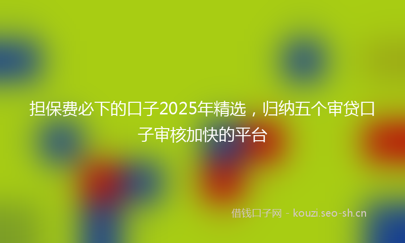 担保费必下的口子2025年精选，归纳五个审贷口子审核加快的平台