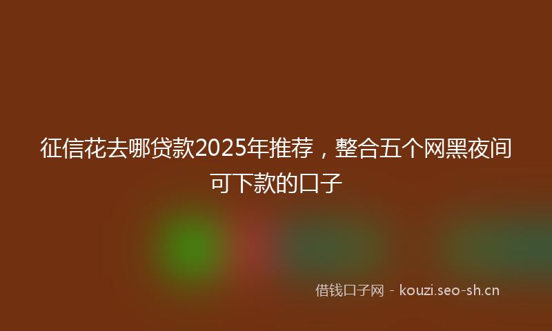 征信花去哪贷款2025年推荐，整合五个网黑夜间可下款的口子