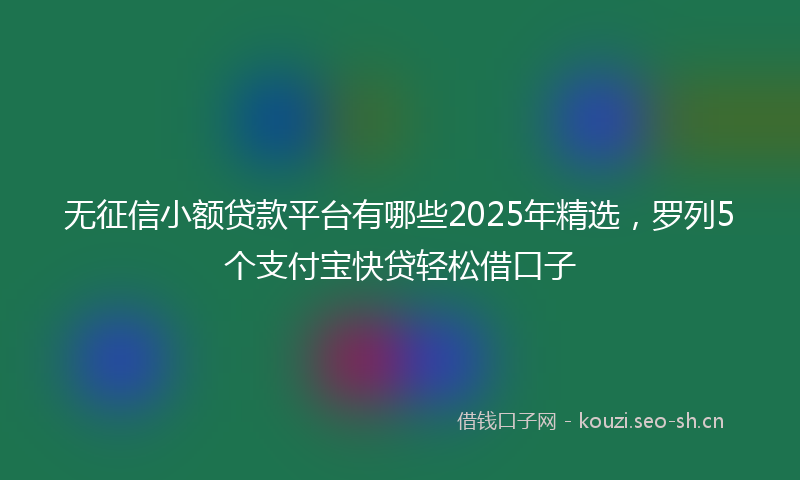 无征信小额贷款平台有哪些2025年精选，罗列5个支付宝快贷轻松借口子