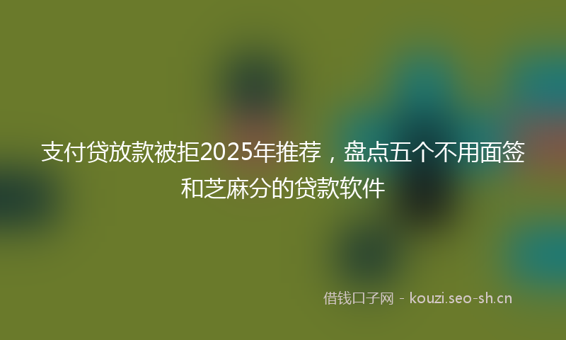 支付贷放款被拒2025年推荐，盘点五个不用面签和芝麻分的贷款软件