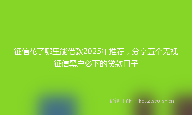 征信花了哪里能借款2025年推荐，分享五个无视征信黑户必下的贷款口子