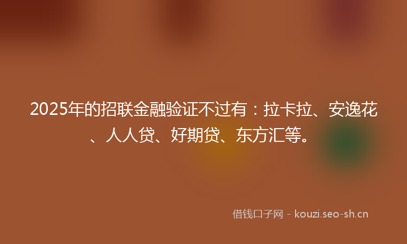 2025年的招联金融验证不过有：拉卡拉、安逸花、人人贷、好期贷、东方汇等。