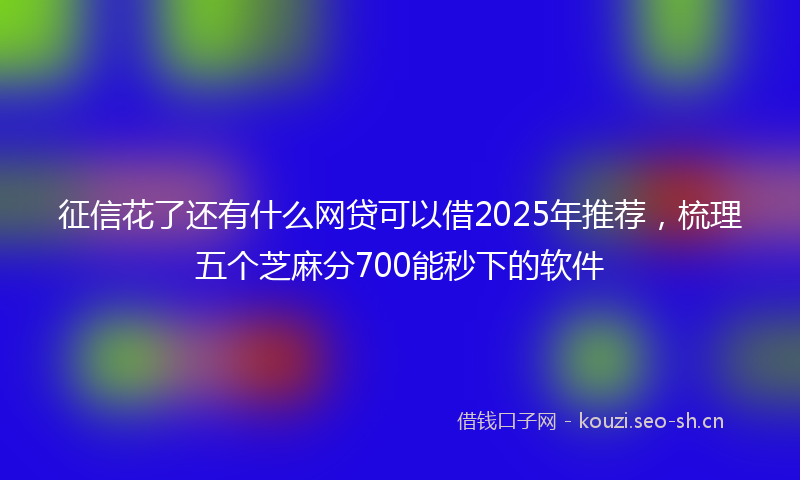 征信花了还有什么网贷可以借2025年推荐，梳理五个芝麻分700能秒下的软件