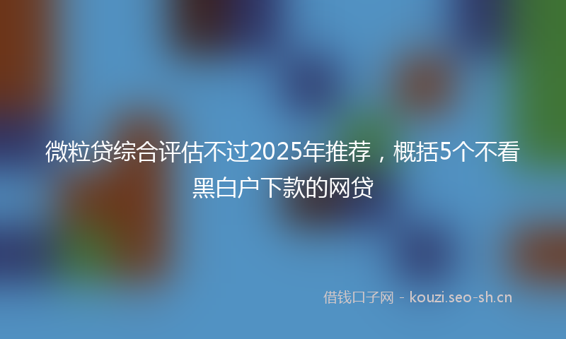 微粒贷综合评估不过2025年推荐，概括5个不看黑白户下款的网贷