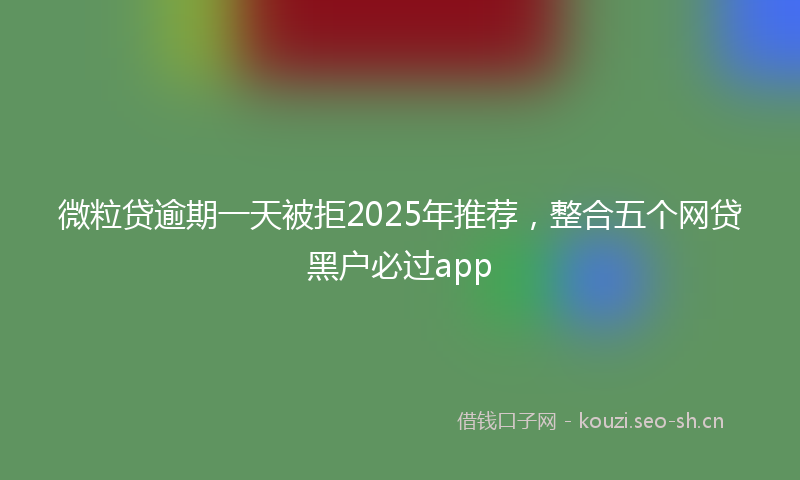 微粒贷逾期一天被拒2025年推荐，整合五个网贷黑户必过app