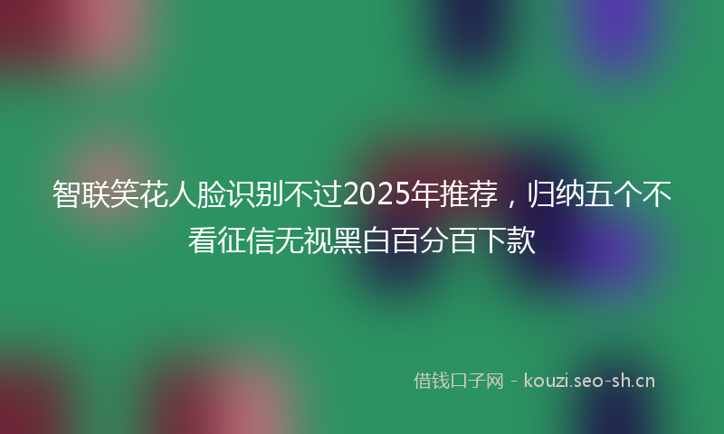 智联笑花人脸识别不过2025年推荐，归纳五个不看征信无视黑白百分百下款