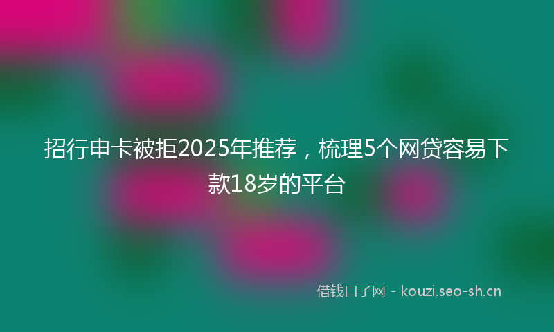 招行申卡被拒2025年推荐，梳理5个网贷容易下款18岁的平台