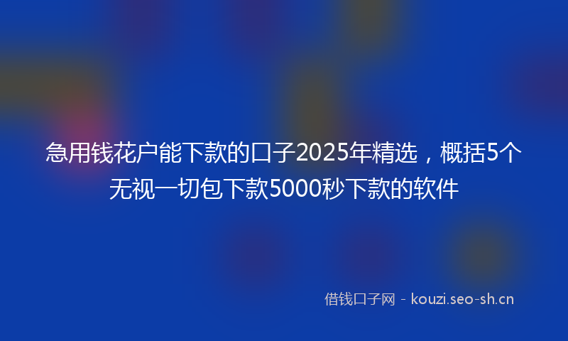 急用钱花户能下款的口子2025年精选，概括5个无视一切包下款5000秒下款的软件