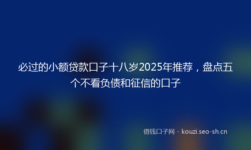 必过的小额贷款口子十八岁2025年推荐，盘点五个不看负债和征信的口子