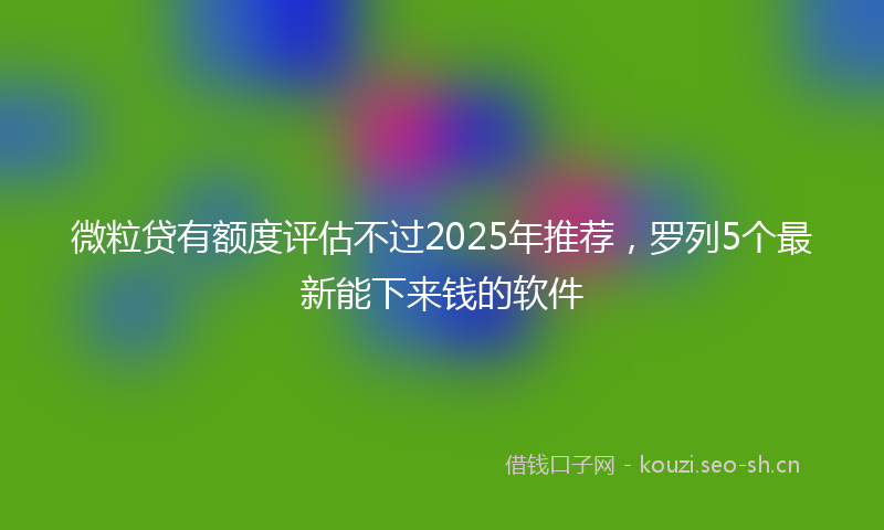 微粒贷有额度评估不过2025年推荐，罗列5个最新能下来钱的软件