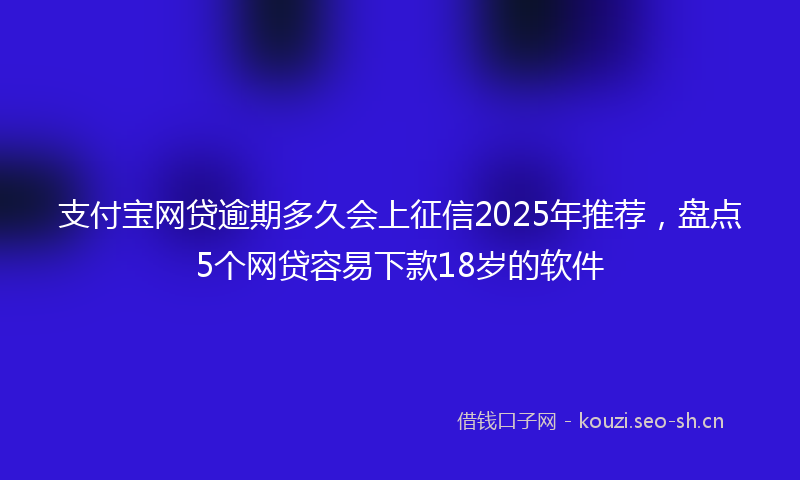 支付宝网贷逾期多久会上征信2025年推荐，盘点5个网贷容易下款18岁的软件