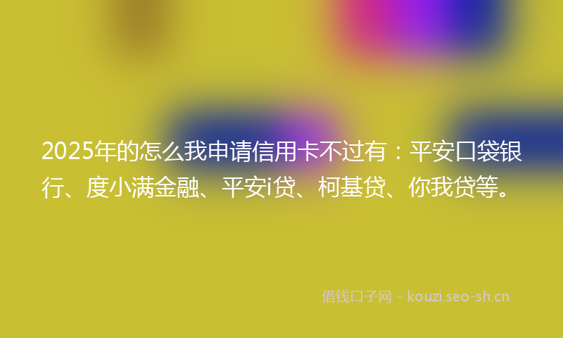 2025年的怎么我申请信用卡不过有：平安口袋银行、度小满金融、平安i贷、柯基贷、你我贷等。