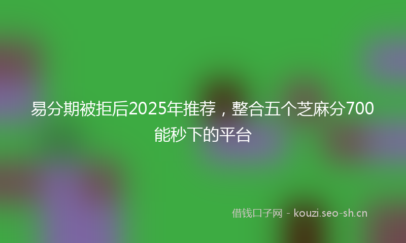 易分期被拒后2025年推荐，整合五个芝麻分700能秒下的平台