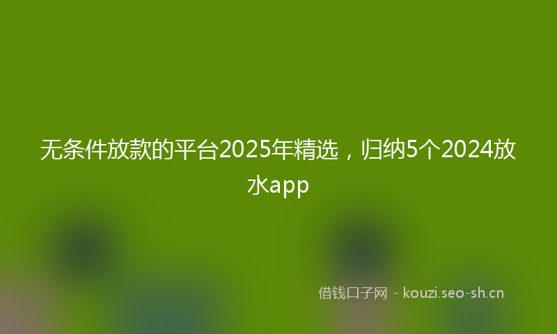无条件放款的平台2025年精选，归纳5个2024放水app
