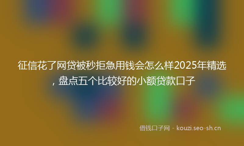 征信花了网贷被秒拒急用钱会怎么样2025年精选，盘点五个比较好的小额贷款口子
