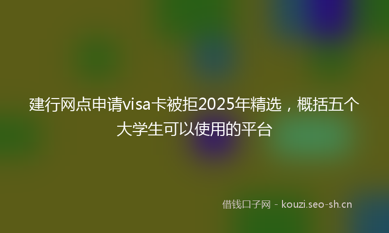 建行网点申请visa卡被拒2025年精选，概括五个大学生可以使用的平台