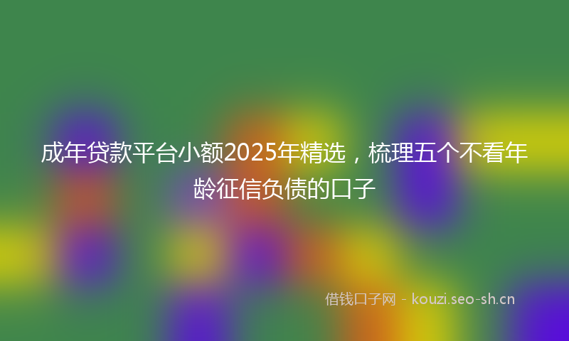成年贷款平台小额2025年精选，梳理五个不看年龄征信负债的口子
