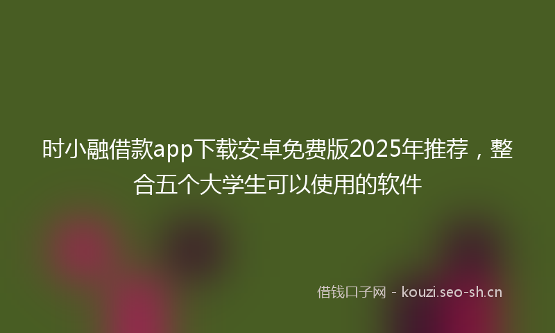 时小融借款app下载安卓免费版2025年推荐，整合五个大学生可以使用的软件