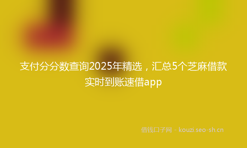 支付分分数查询2025年精选，汇总5个芝麻借款实时到账速借app