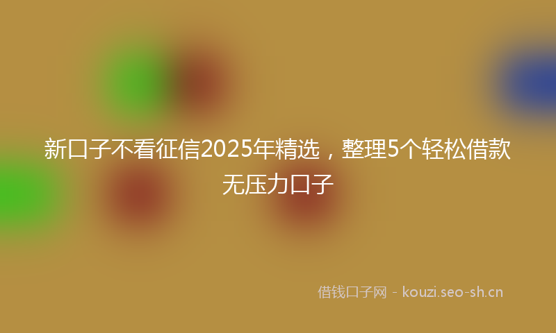 新口子不看征信2025年精选，整理5个轻松借款无压力口子