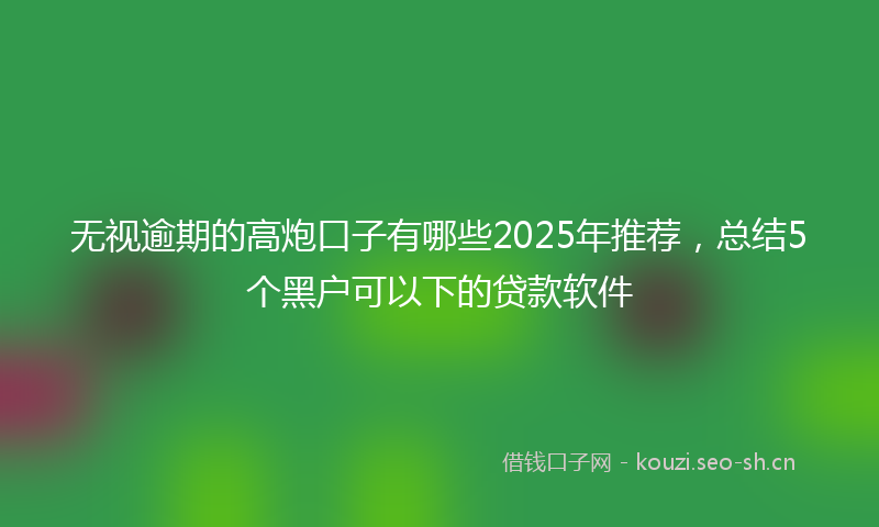 无视逾期的高炮口子有哪些2025年推荐，总结5个黑户可以下的贷款软件