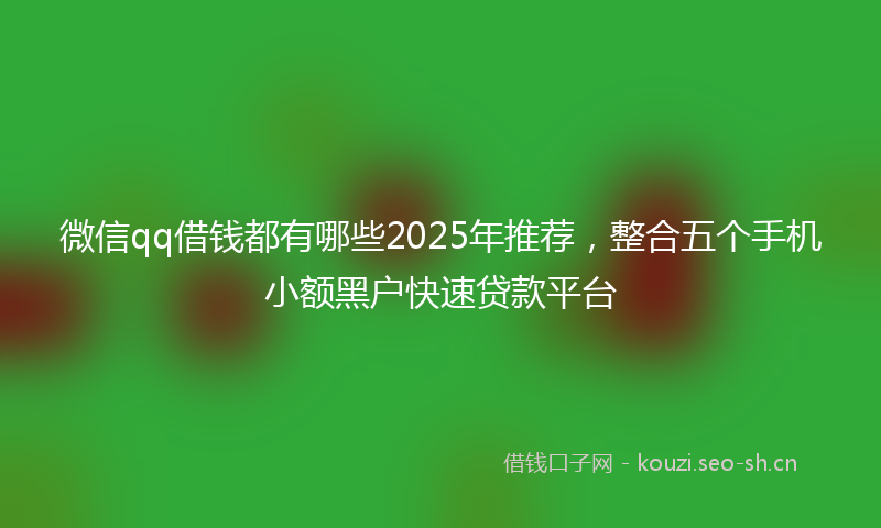 微信qq借钱都有哪些2025年推荐，整合五个手机小额黑户快速贷款平台