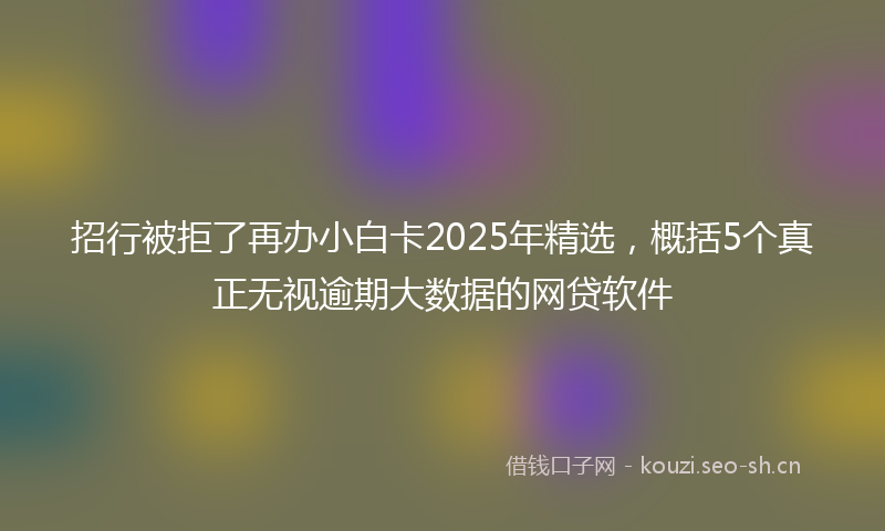 招行被拒了再办小白卡2025年精选，概括5个真正无视逾期大数据的网贷软件