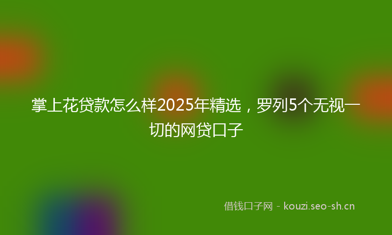 掌上花贷款怎么样2025年精选，罗列5个无视一切的网贷口子