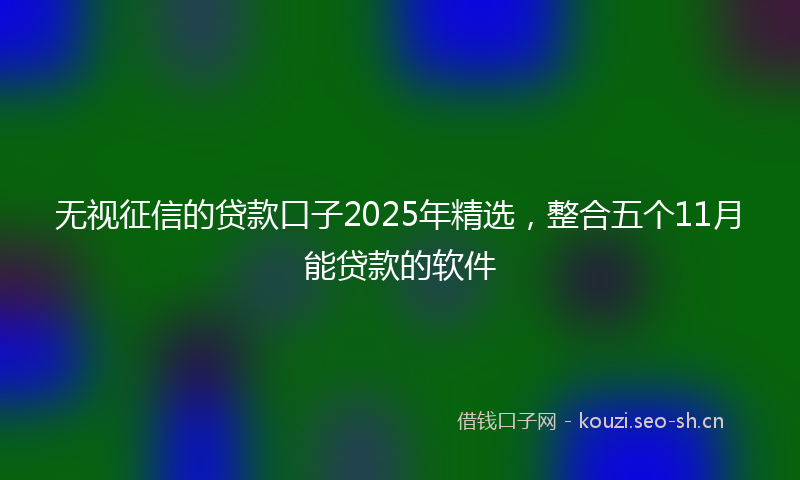 无视征信的贷款口子2025年精选，整合五个11月能贷款的软件
