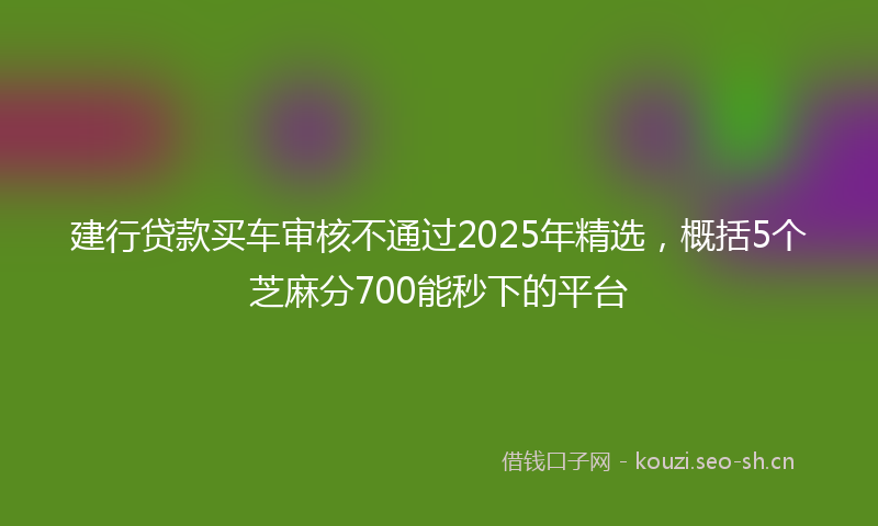 建行贷款买车审核不通过2025年精选，概括5个芝麻分700能秒下的平台