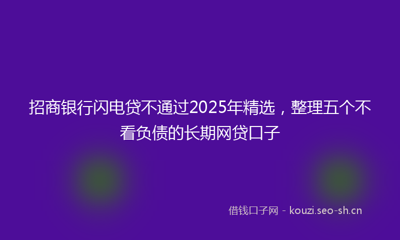 招商银行闪电贷不通过2025年精选,整理五个不看负债的长期网贷口子