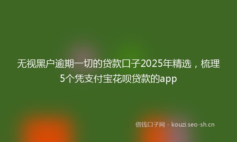 无视黑户逾期一切的贷款口子2025年精选，梳理5个凭支付宝花呗贷款的app