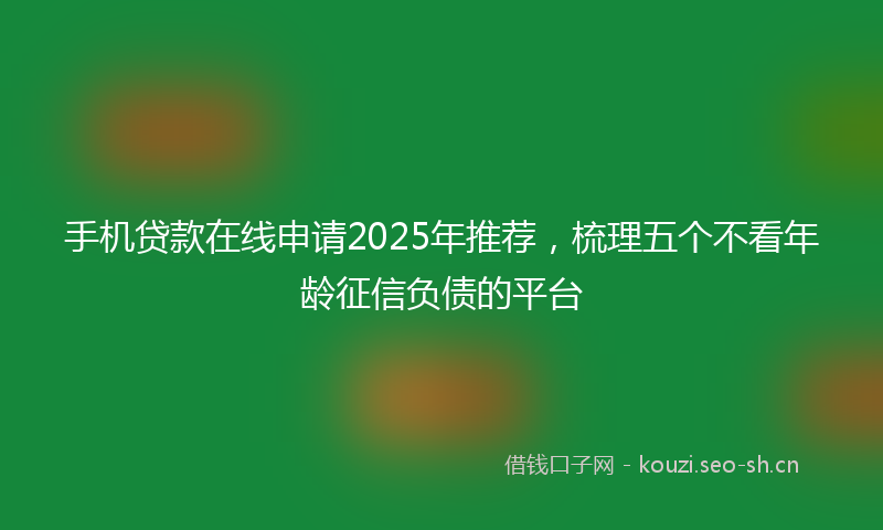 手机贷款在线申请2025年推荐,梳理五个不看年龄征信负债的平台