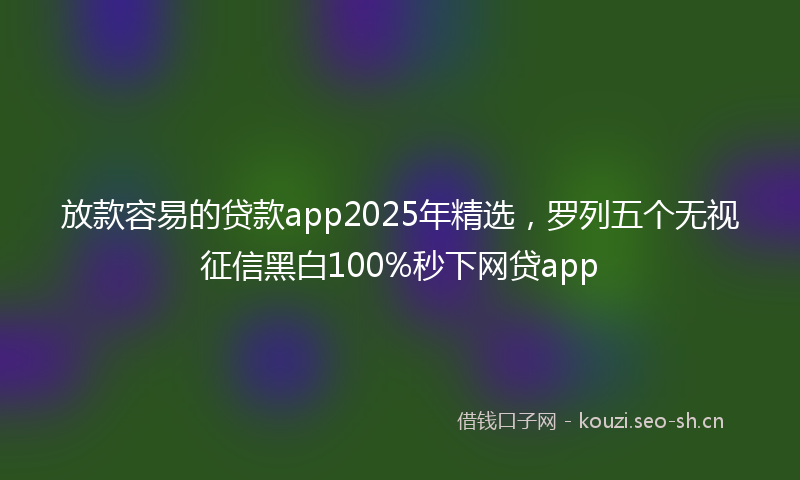 放款容易的贷款app2025年精选，罗列五个无视征信黑白100%秒下网贷app