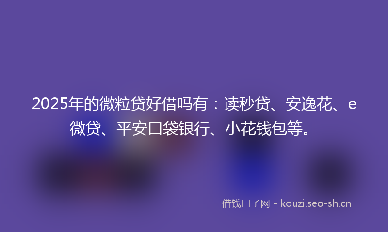 2025年的微粒贷好借吗有：读秒贷、安逸花、e微贷、平安口袋银行、小花钱包等。