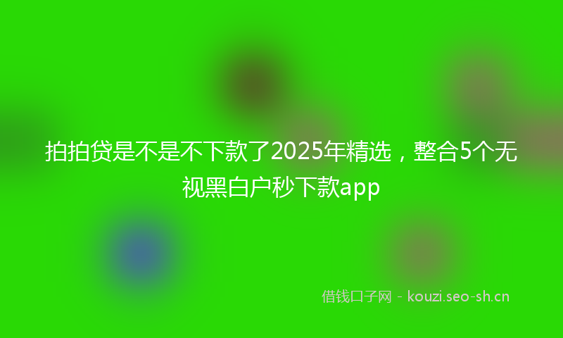拍拍贷是不是不下款了2025年精选，整合5个无视黑白户秒下款app