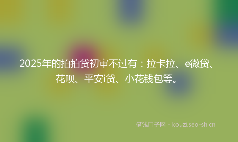 2025年的拍拍贷初审不过有：拉卡拉、e微贷、花呗、平安i贷、小花钱包等。