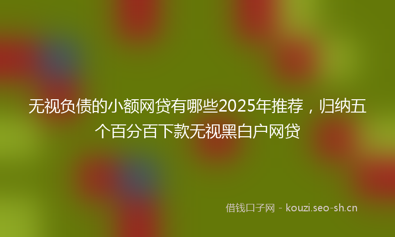 无视负债的小额网贷有哪些2025年推荐，归纳五个百分百下款无视黑白户网贷