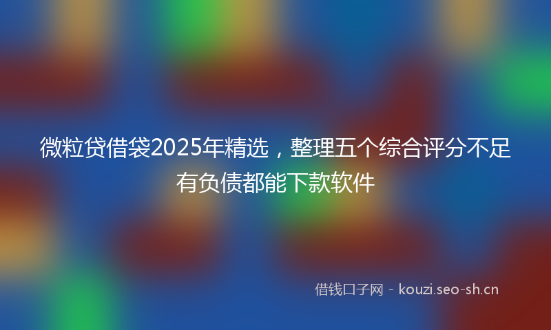 微粒贷借袋2025年精选，整理五个综合评分不足有负债都能下款软件