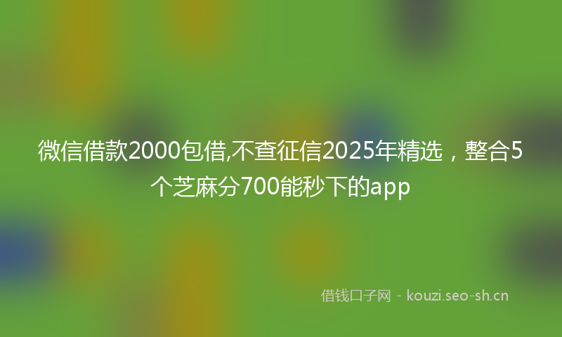 微信借款2000包借,不查征信2025年精选，整合5个芝麻分700能秒下的app