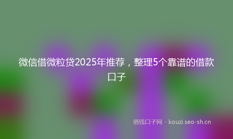 微信借微粒贷2025年推荐，整理5个靠谱的借款口子