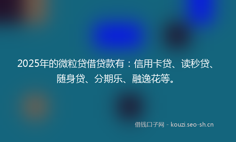 2025年的微粒贷借贷款有：信用卡贷、读秒贷、随身贷、分期乐、融逸花等。