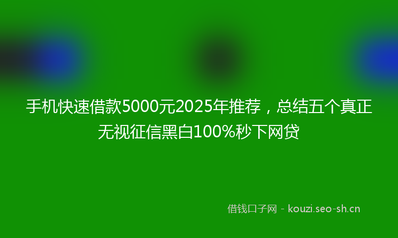 手机快速借款5000元2025年推荐，总结五个真正无视征信黑白100%秒下网贷