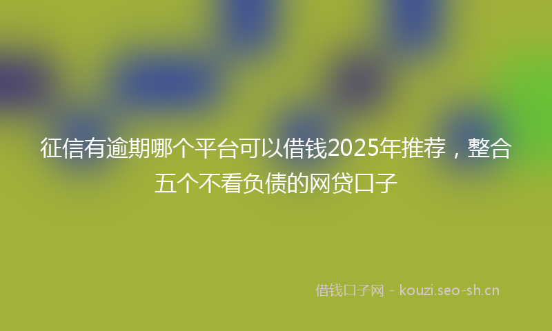 征信有逾期哪个平台可以借钱2025年推荐，整合五个不看负债的网贷口子