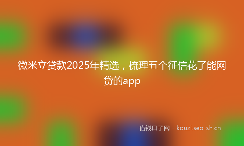 微米立贷款2025年精选，梳理五个征信花了能网贷的app