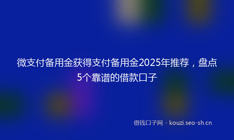 微支付备用金获得支付备用金2025年推荐,盘点5个靠谱的借款口子