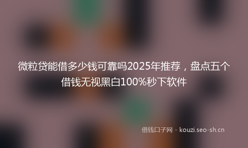 微粒贷能借多少钱可靠吗2025年推荐，盘点五个借钱无视黑白100%秒下软件